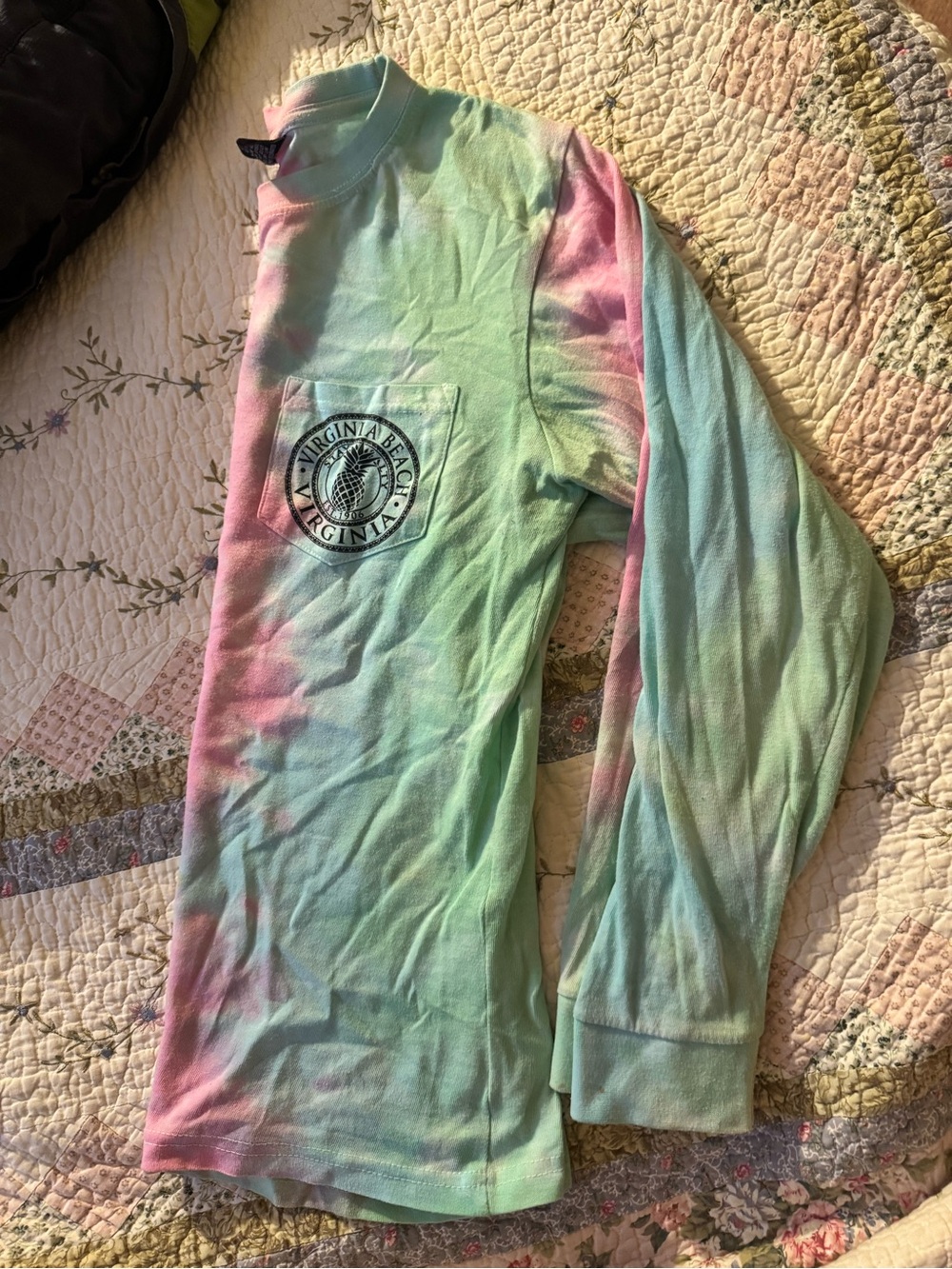 Women’s Tie-Dye Long Sleeve Blue, Pink & Green-Virginia beach